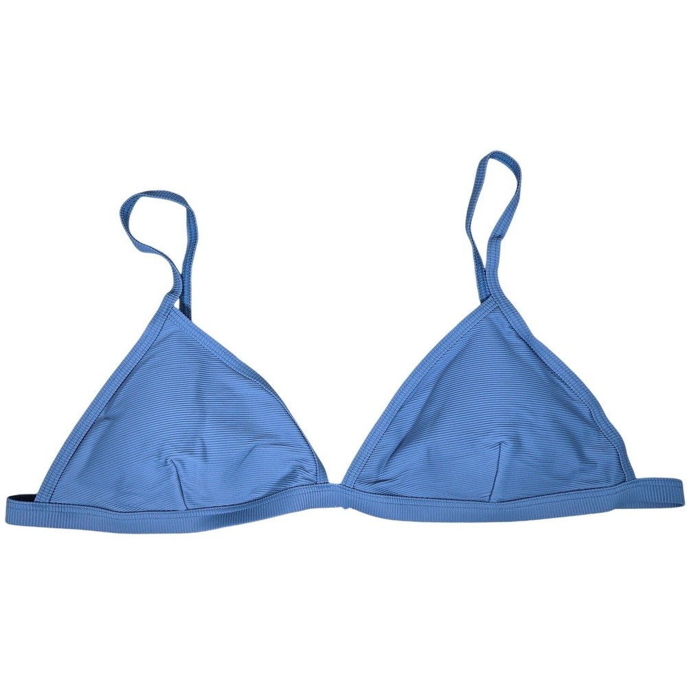 J. Crew Ribbed triangle bikini top Blue 3X NWT